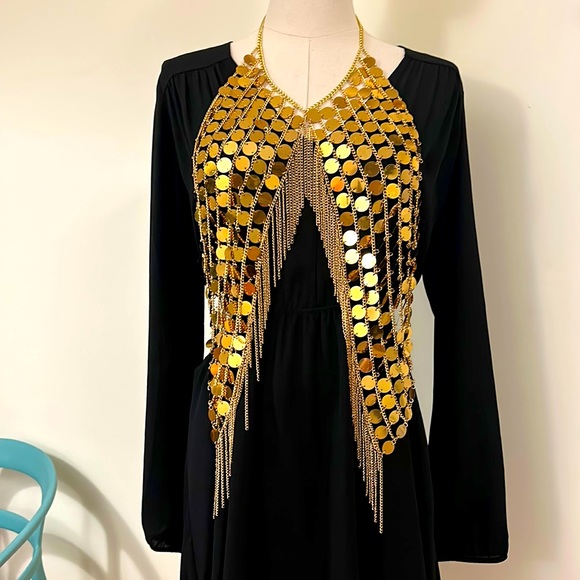 Accessories - *FREE SHIPPING* Sparkle Bling Gold Chain Vest / Necklace